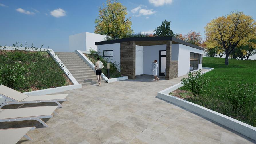 Im Schinkelbad entsteht in den kommenden Monaten eine neue Textilsauna im Außenbereich. 