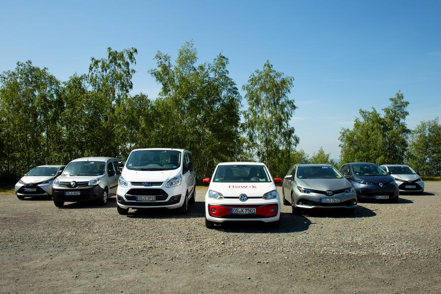 Fahrzeugflotte des Carsharinganbieters Stadtteilauto Osnabrück