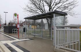Die barrierefrei ausgebaute Haltestelle „L89/Ohrbeck“ in Fahrtrichtung Hasbergen Zentrum/Gaste. 