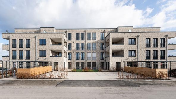 Wohnen an der Grüne Mitte im Landwehrviertel - Vorderansicht des Wohngebäudes