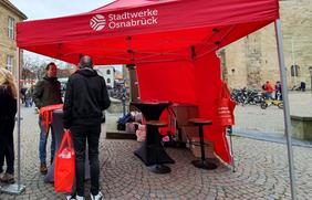 SWO vor Ort am Wochenmarkt am Dom. 