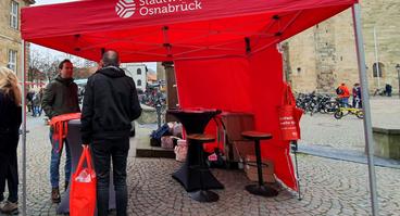 SWO vor Ort am Wochenmarkt am Dom. 