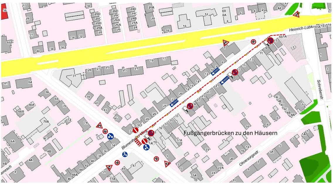 Sperrplan Baustelle Blumenhaller Weg