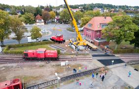 Restaurierungsarbeiten an der Hafenbahn