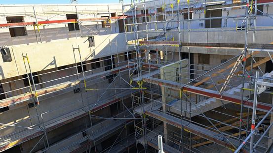 Ansicht Rohbau Gebäude Günter-Kittelmann-Straße im März 2025