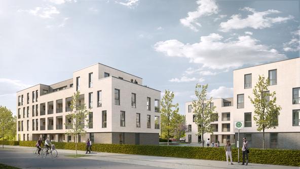 Planungsansicht "Wohnen am Belfastpark"  im Landwehrviertel 