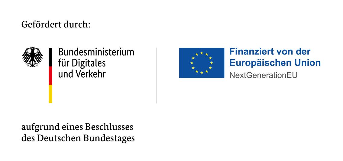 Logo: Gefördert durch Bundesministerium für Digitales und Verkehr