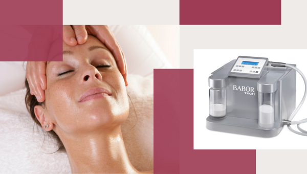Frau bekommt eine Microdermabrasion-Behandlung von Babor