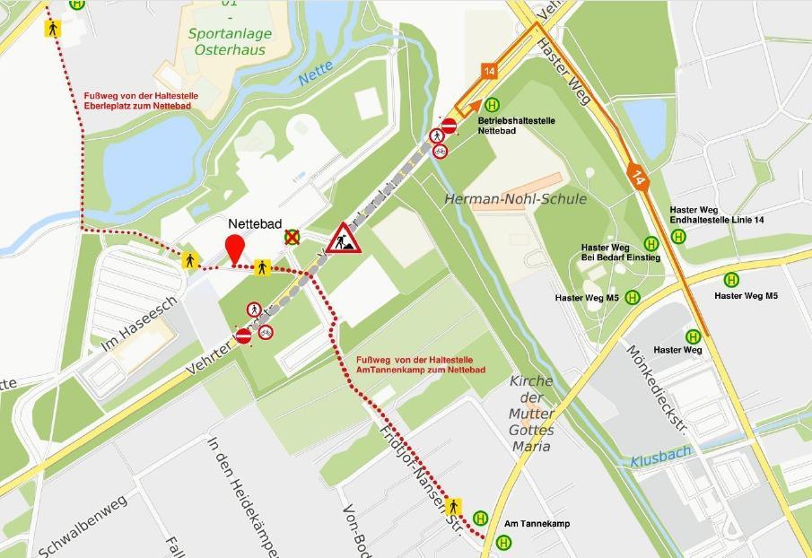 Anreise mit Bus zum Nettebad