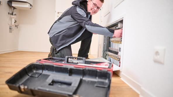 Handwerker der WiO im Notdienst für Mieter