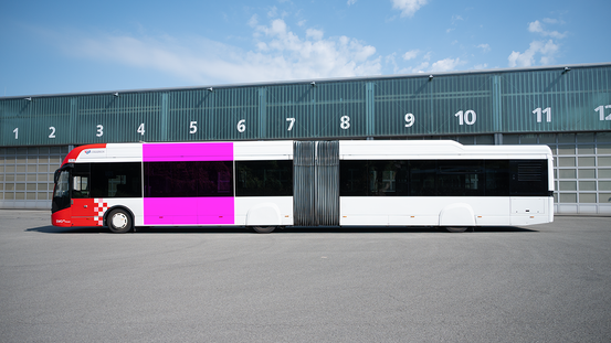Buswerbung auf einem E-Bus - TrafficBoards