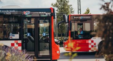 Busse der VOS warten am Hauptbahnhof in Osnabrück