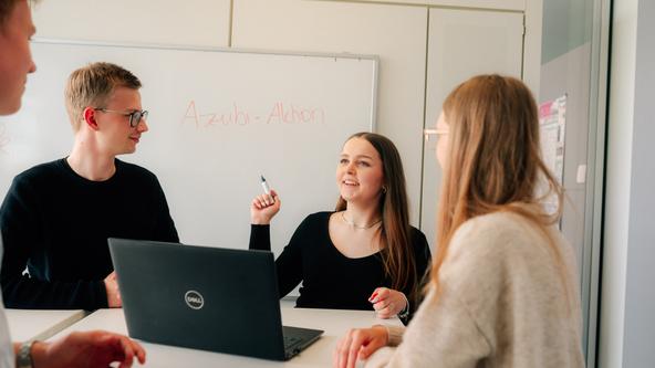 Studieren führen ein gemeinsames Meeting